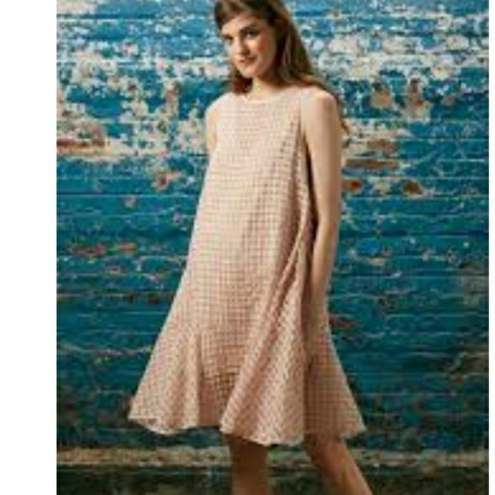 Chic Pink Gingham Sleeveless Dress- Tibi